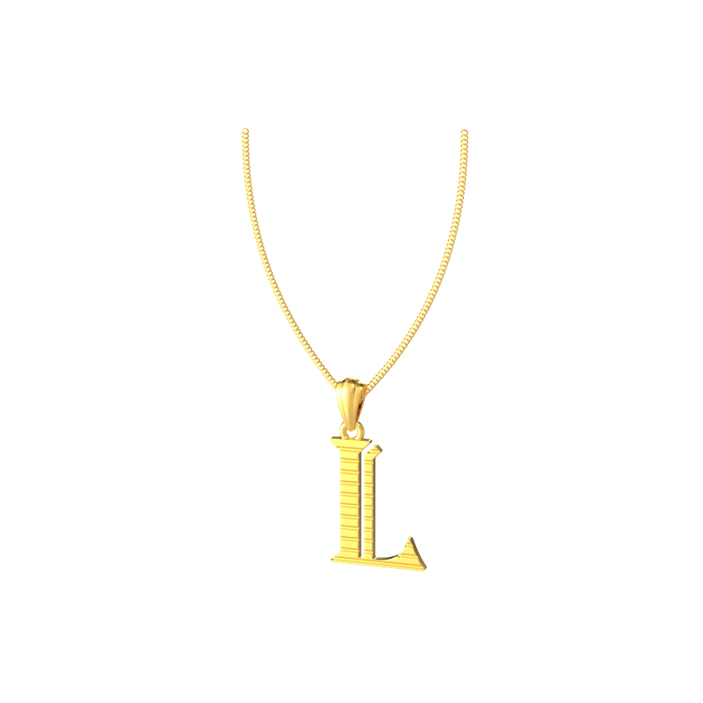 L initial alphabet gold pendant