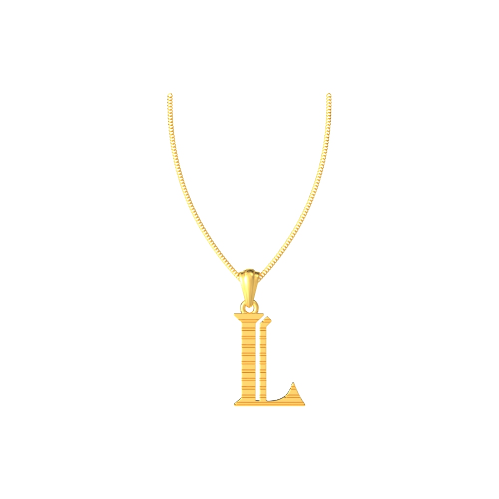 L initial alphabet gold pendant