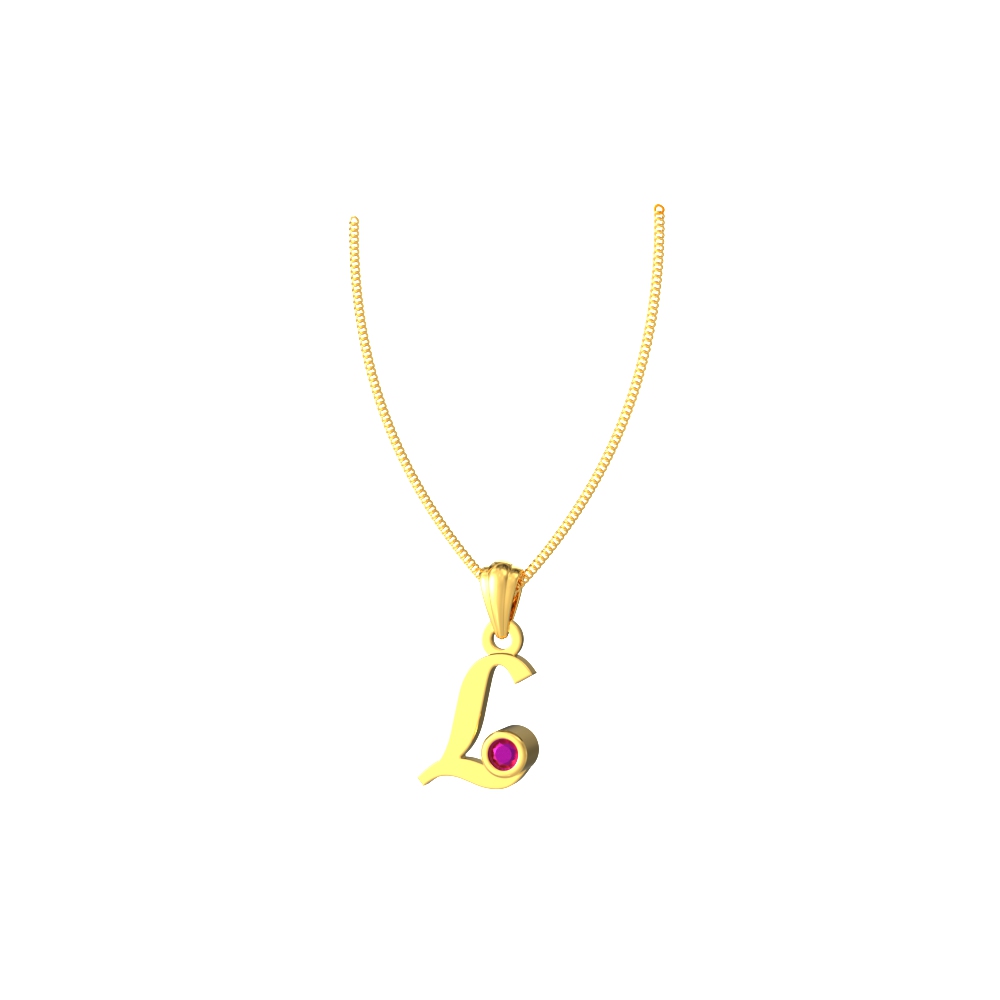 L Initial Pendant with Crystal Stone Chennai