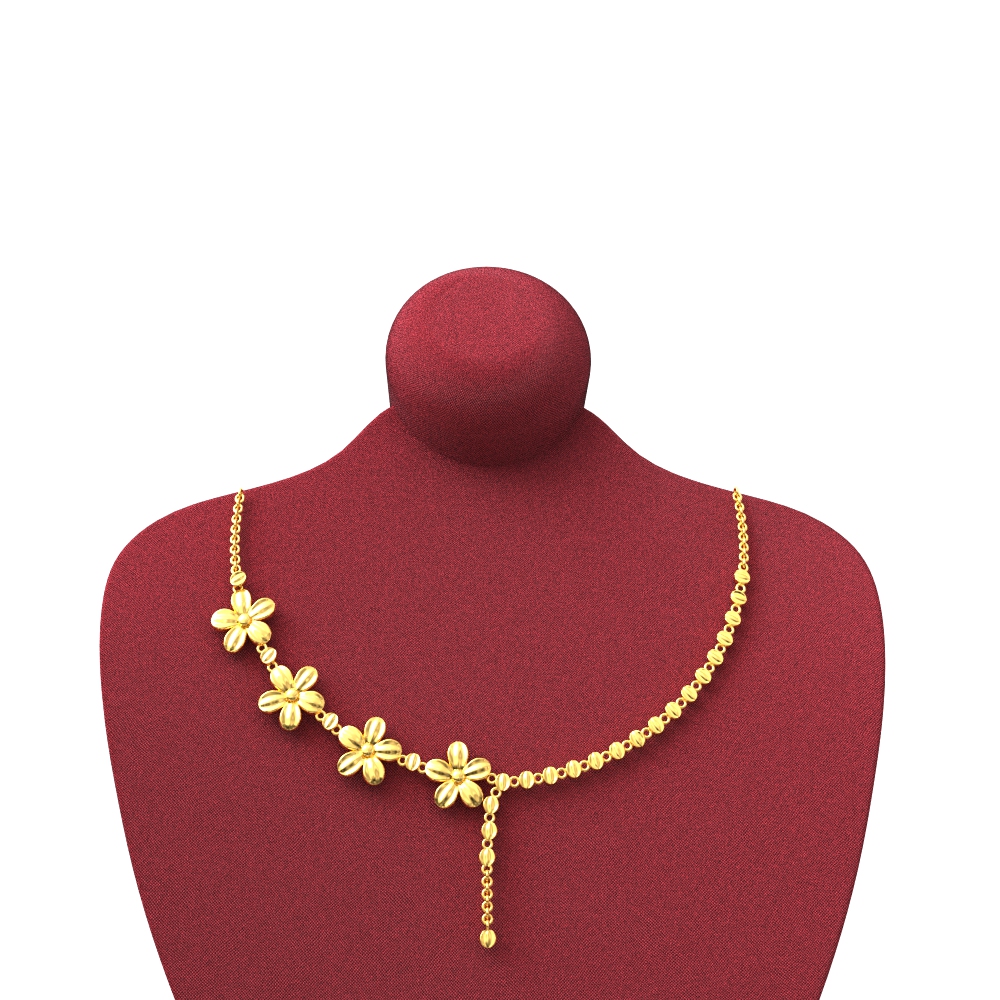 Floral Charm Gold Necklace Chennai