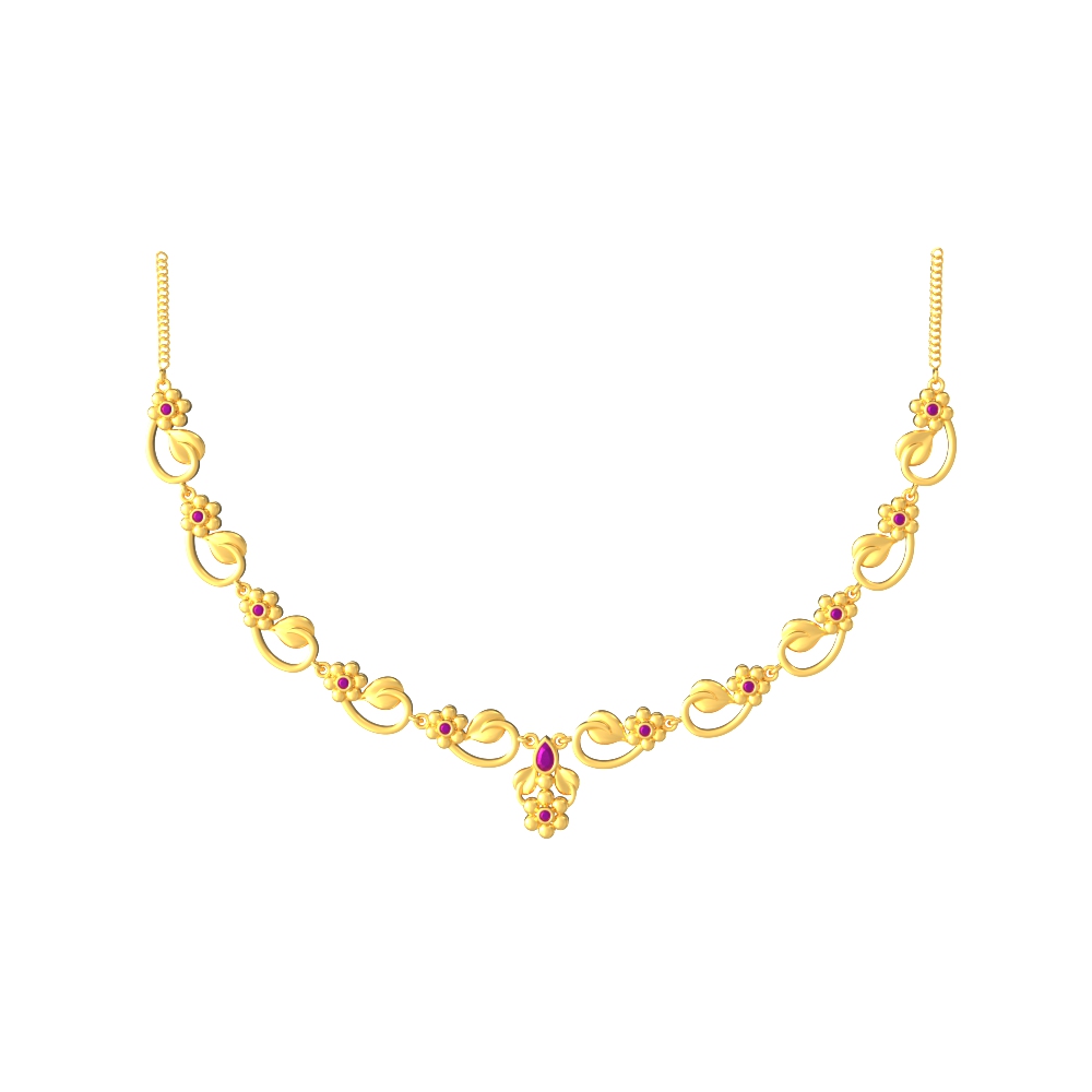 Luxury Floral Gold Necklace Set Chennai