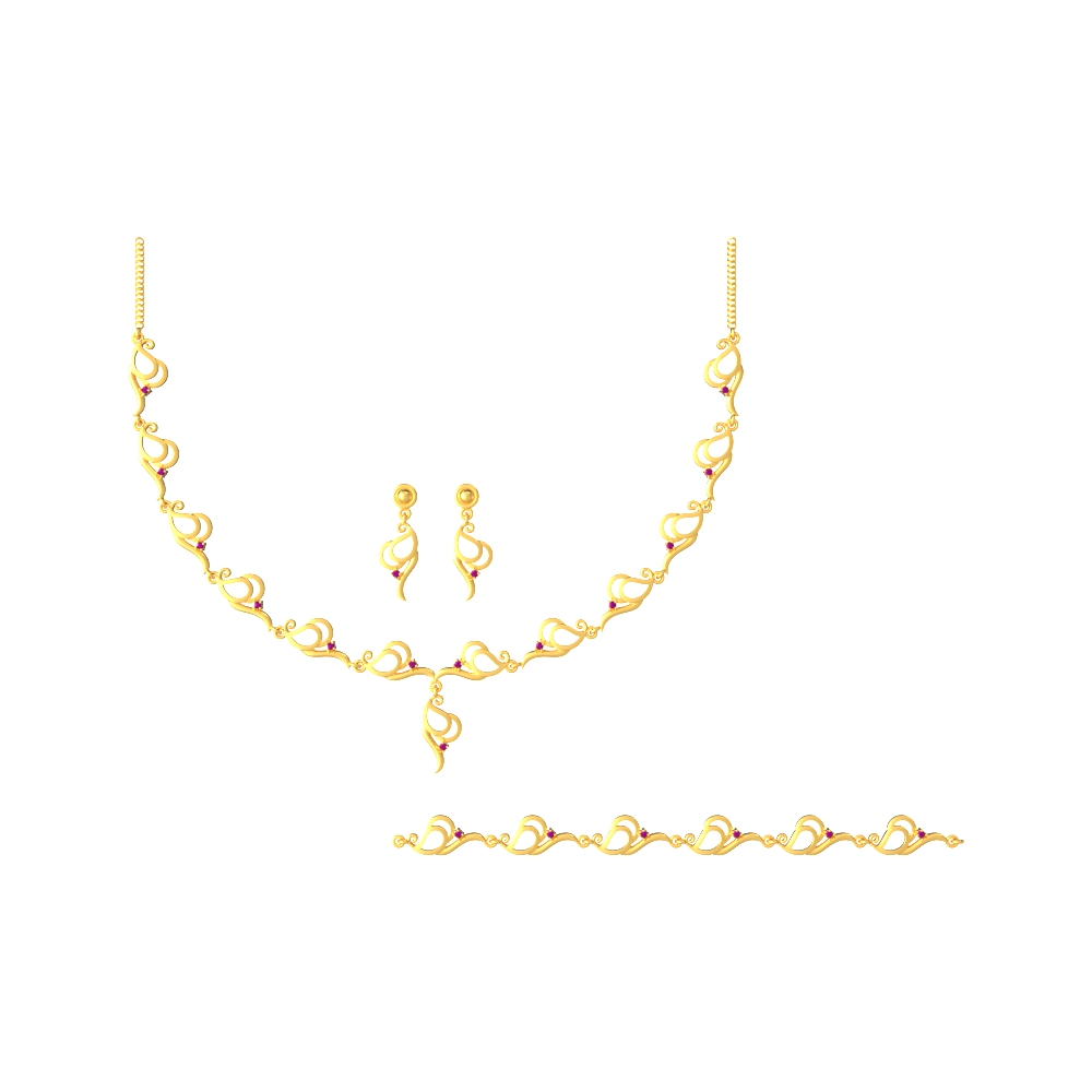 Modern Gold Necklace Set