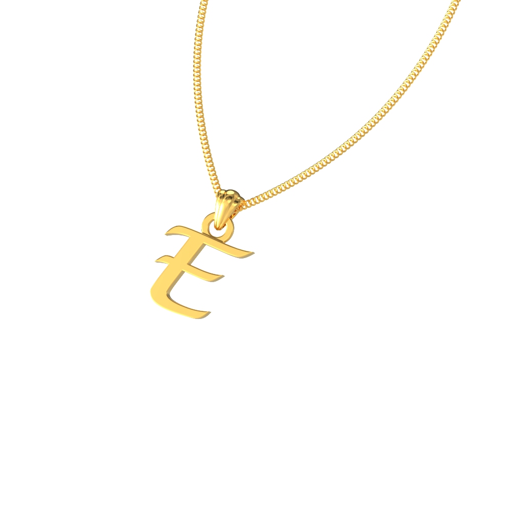 Elegant gold E pendant