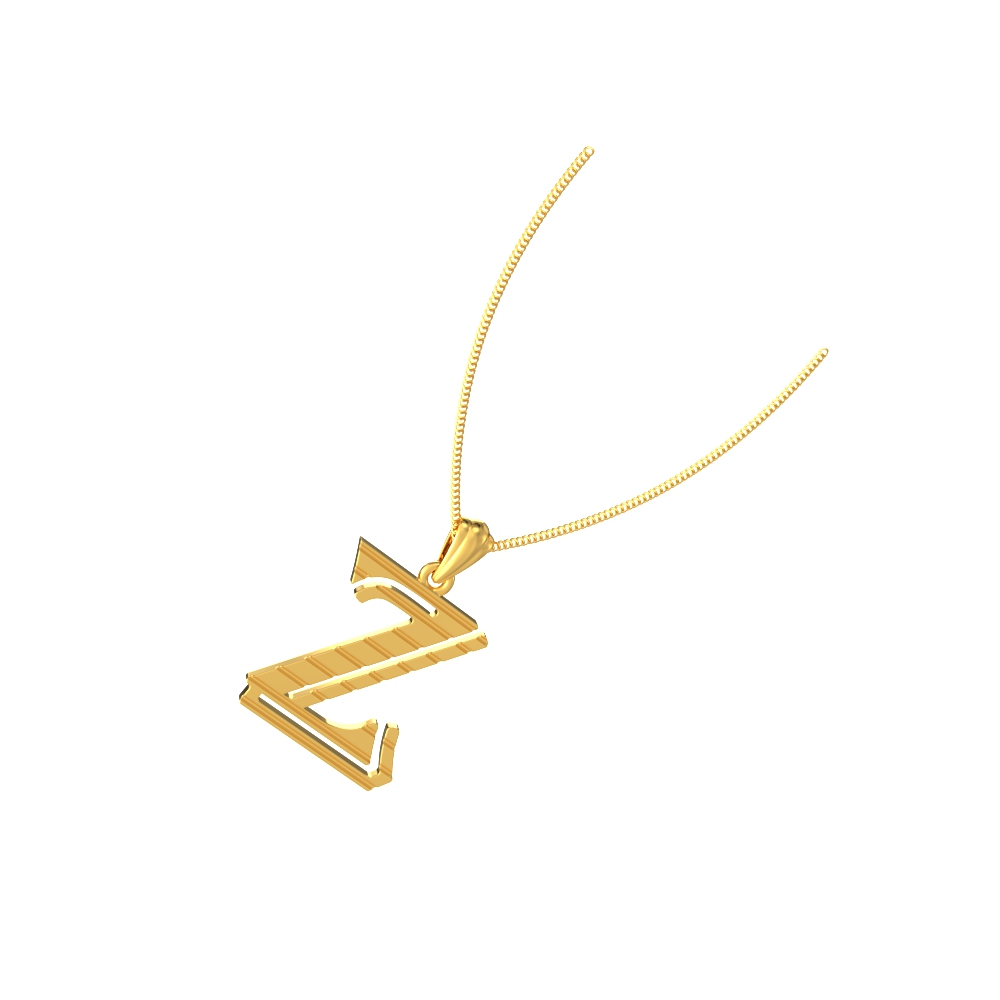 Z initial alphabet gold pendant