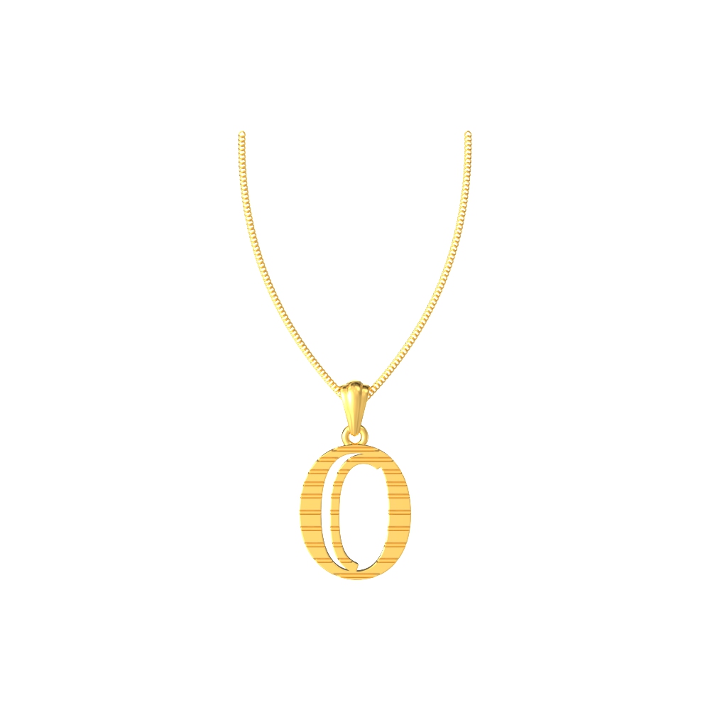 O initial alphabet gold pendant