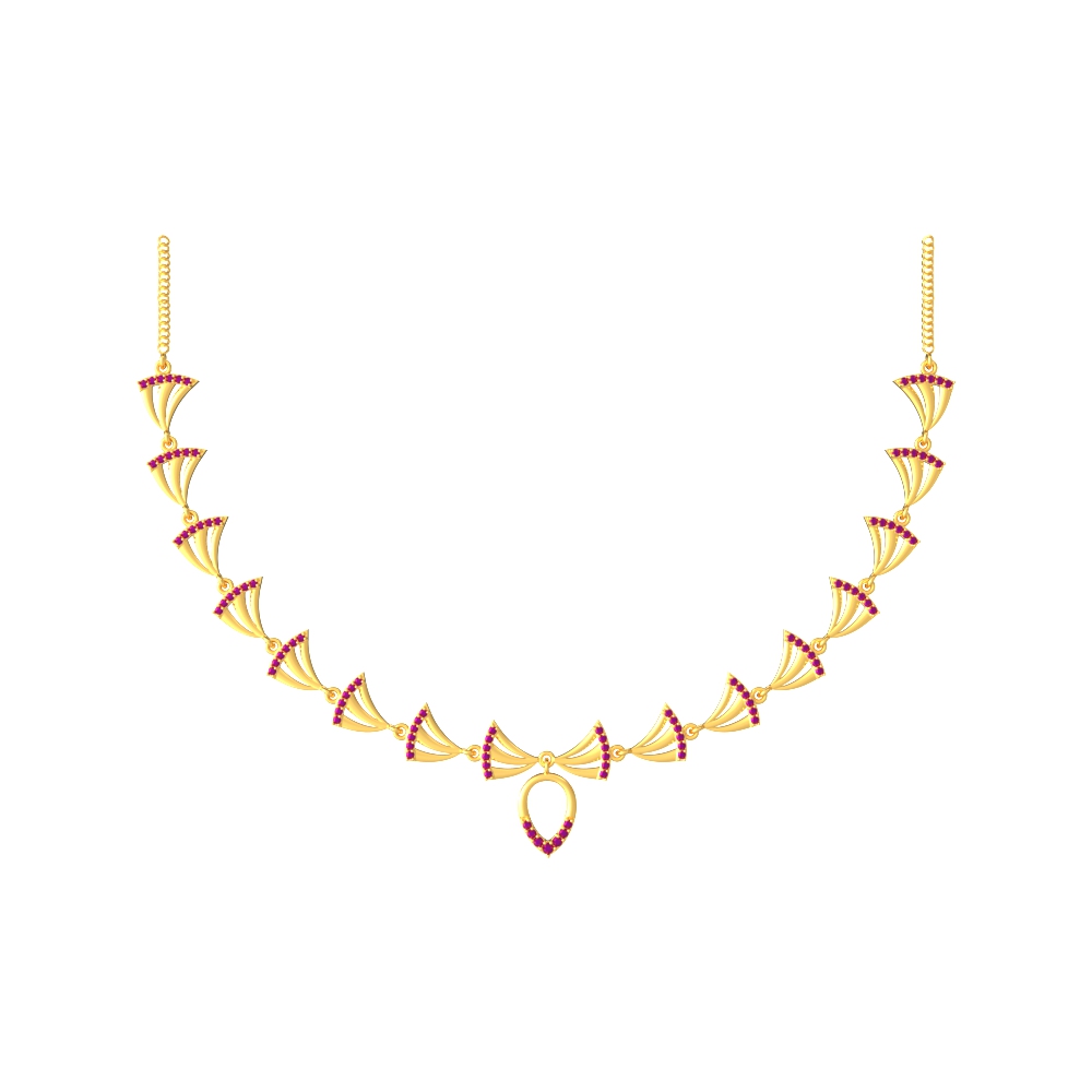 Ornate Curvy Gold Necklace Set NK