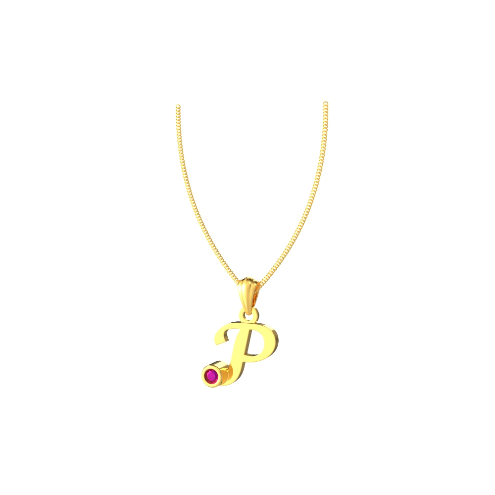 P Initial Gemstone Pendant Chennai