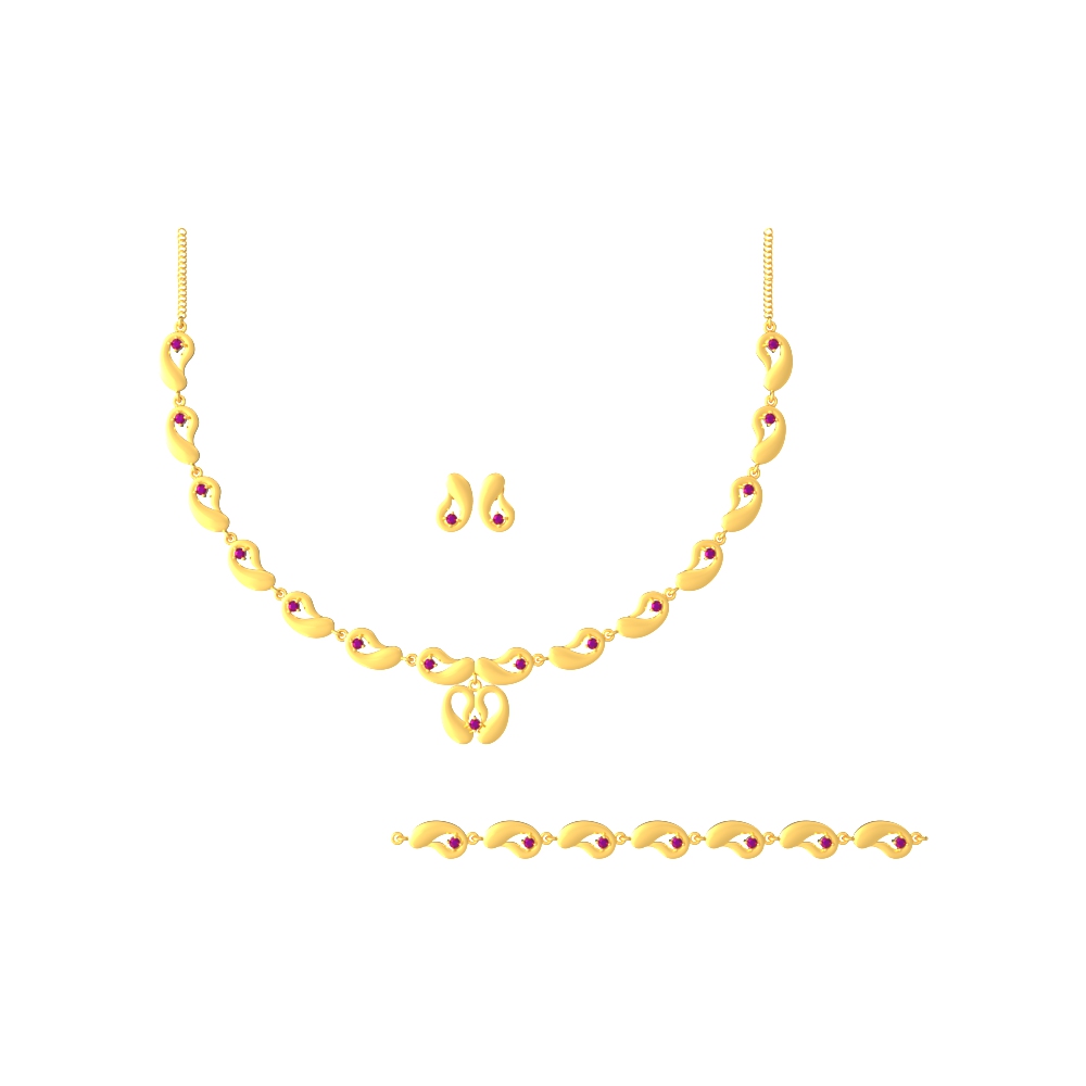 Pattern Gold Necklace Set