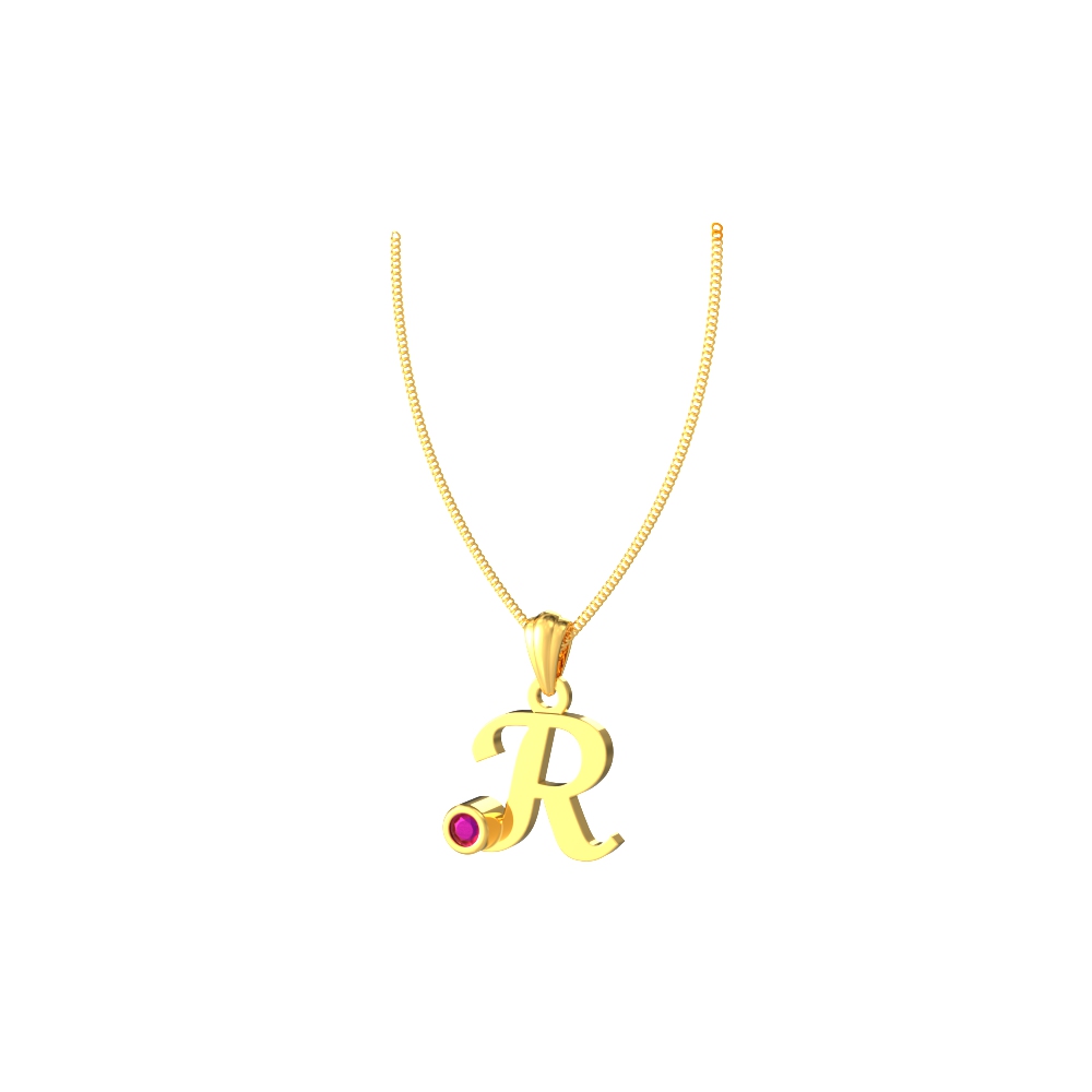 R Initial Birthstone Pendant Chennai