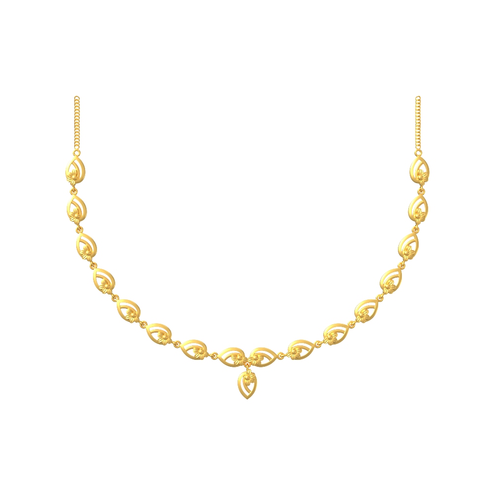 Radiant floral gold necklace set