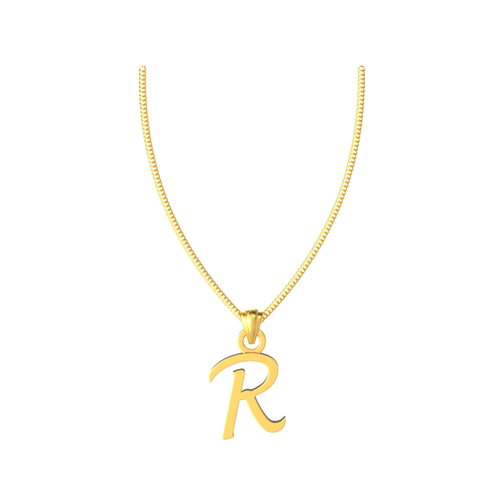 Radiant gold R pendant