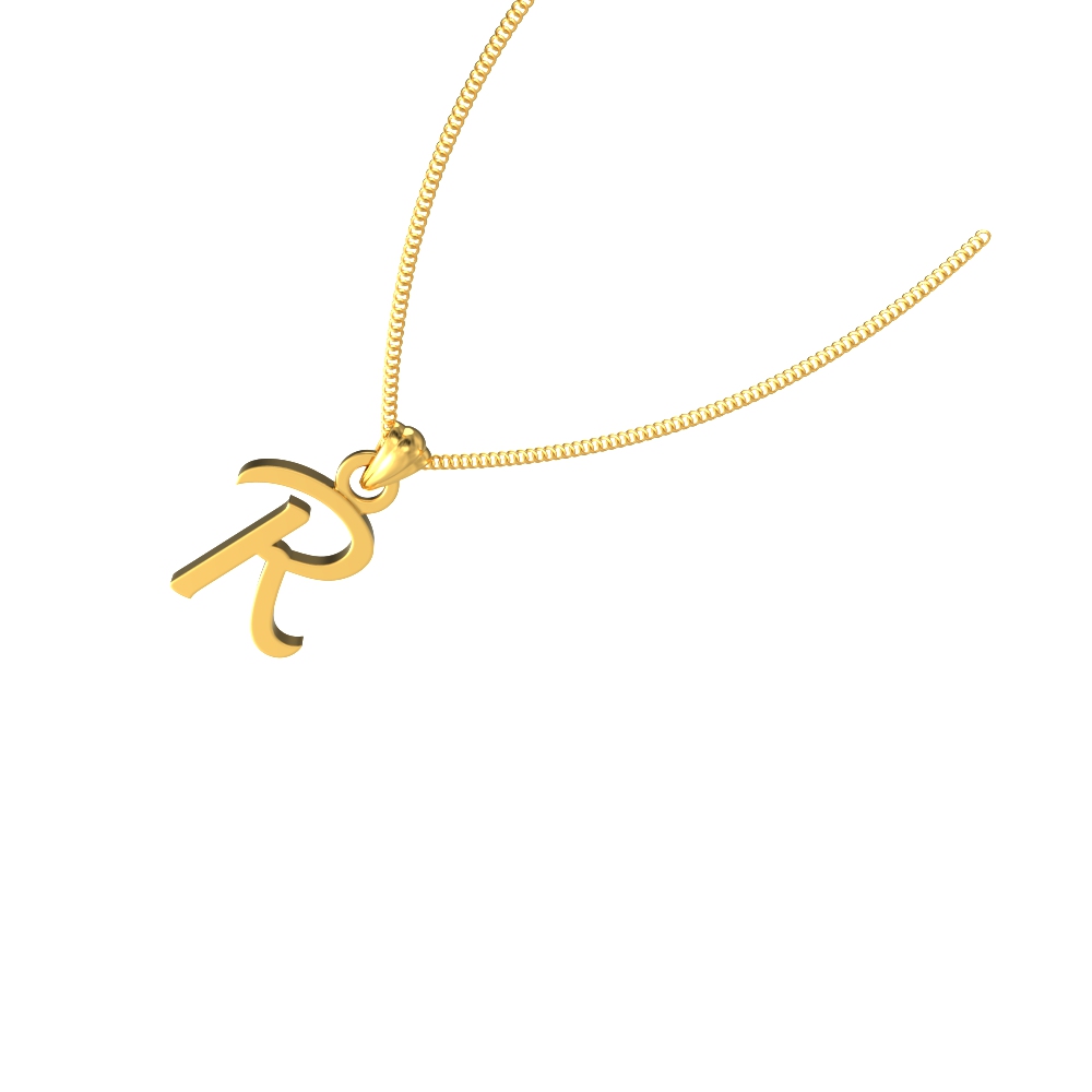 Radiant gold R pendant