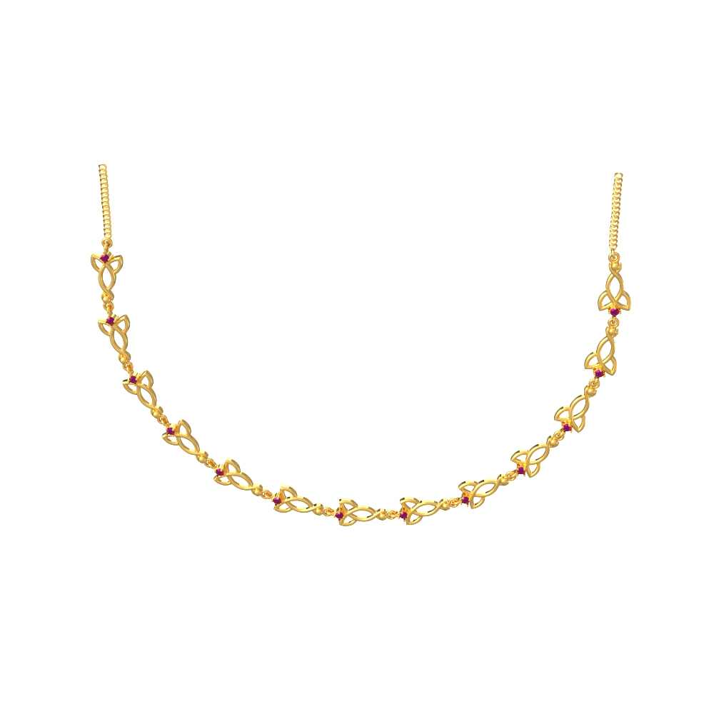 Sculpted line gold necklace set