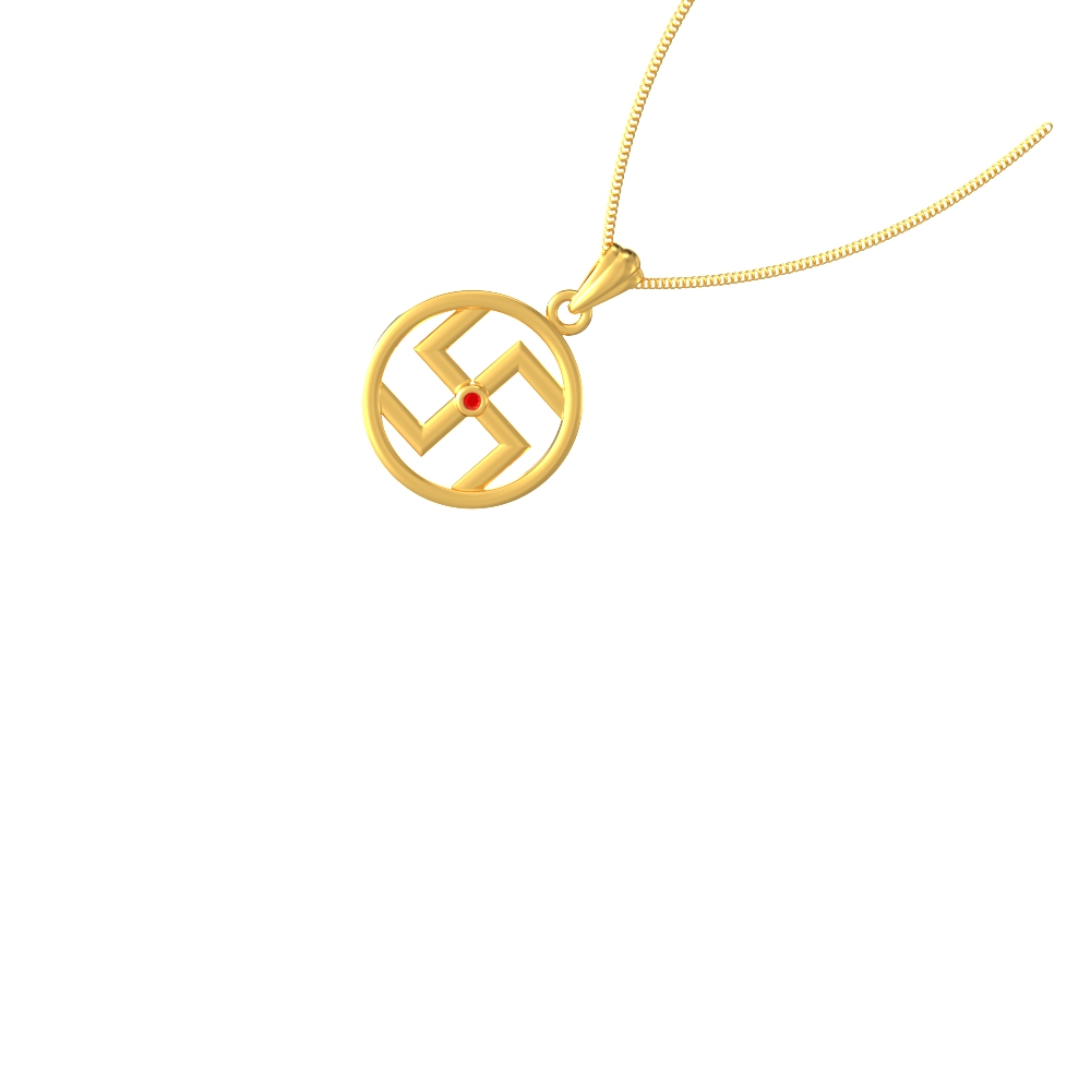 Swastik gold design pendant