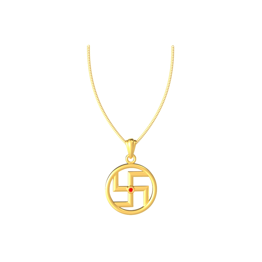 Swastik gold design pendant