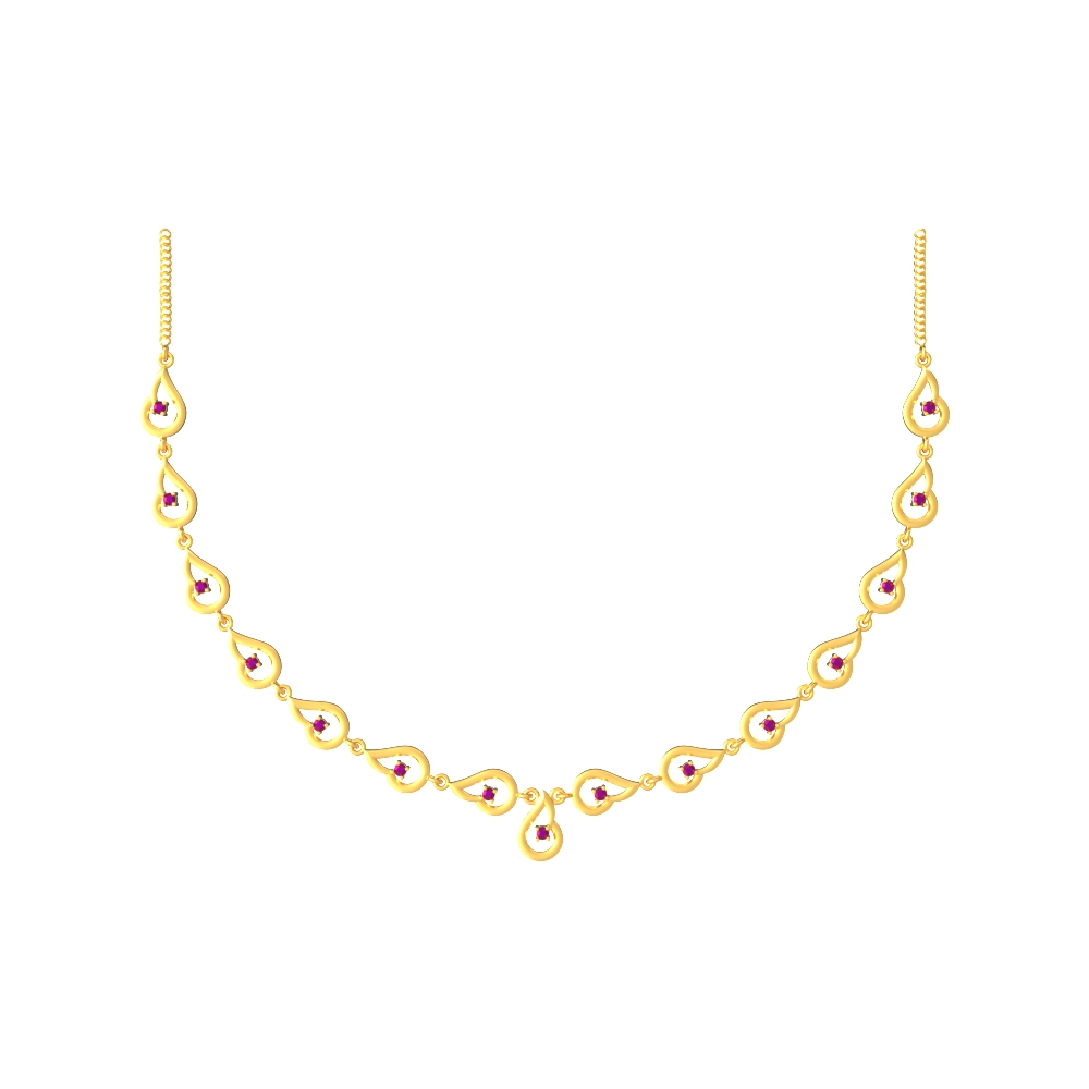 Swirling Elegance Gold Necklace Set Chennai