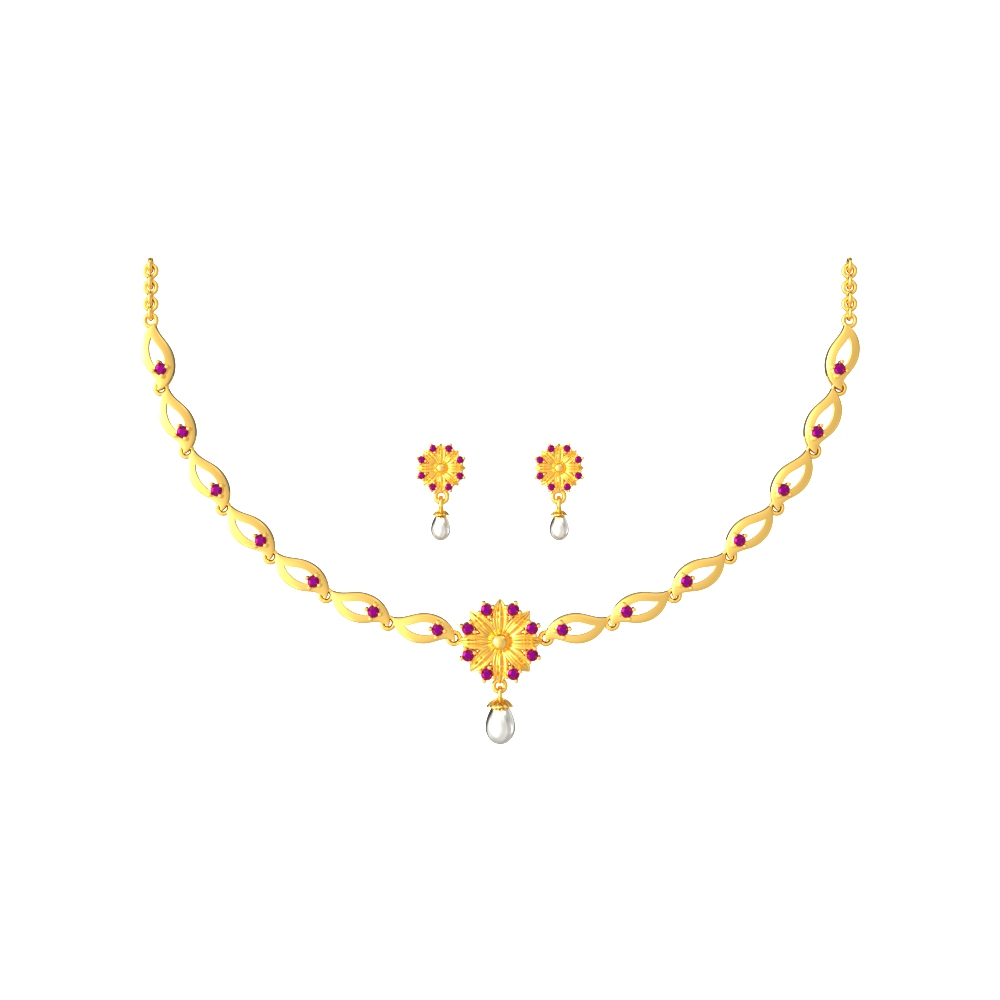 Floral Design Necklace Set