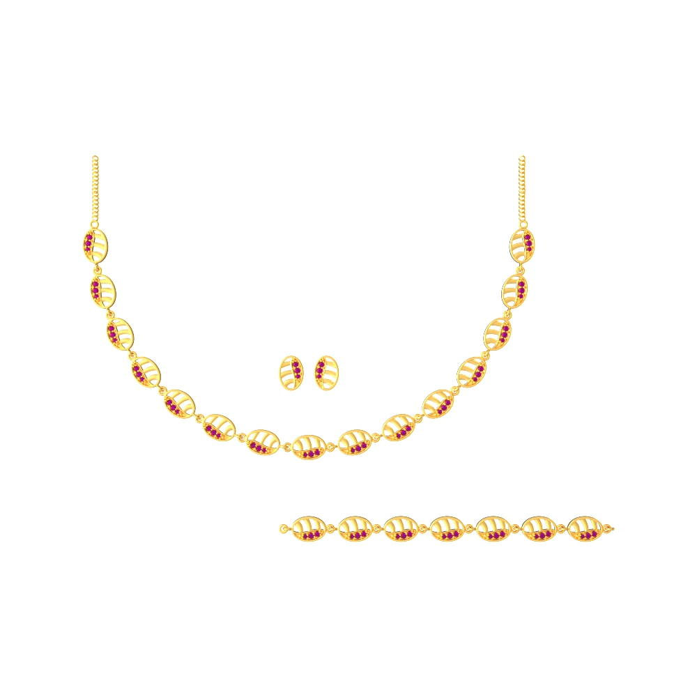 Traditional 22K Gold Bridal Necklace Set