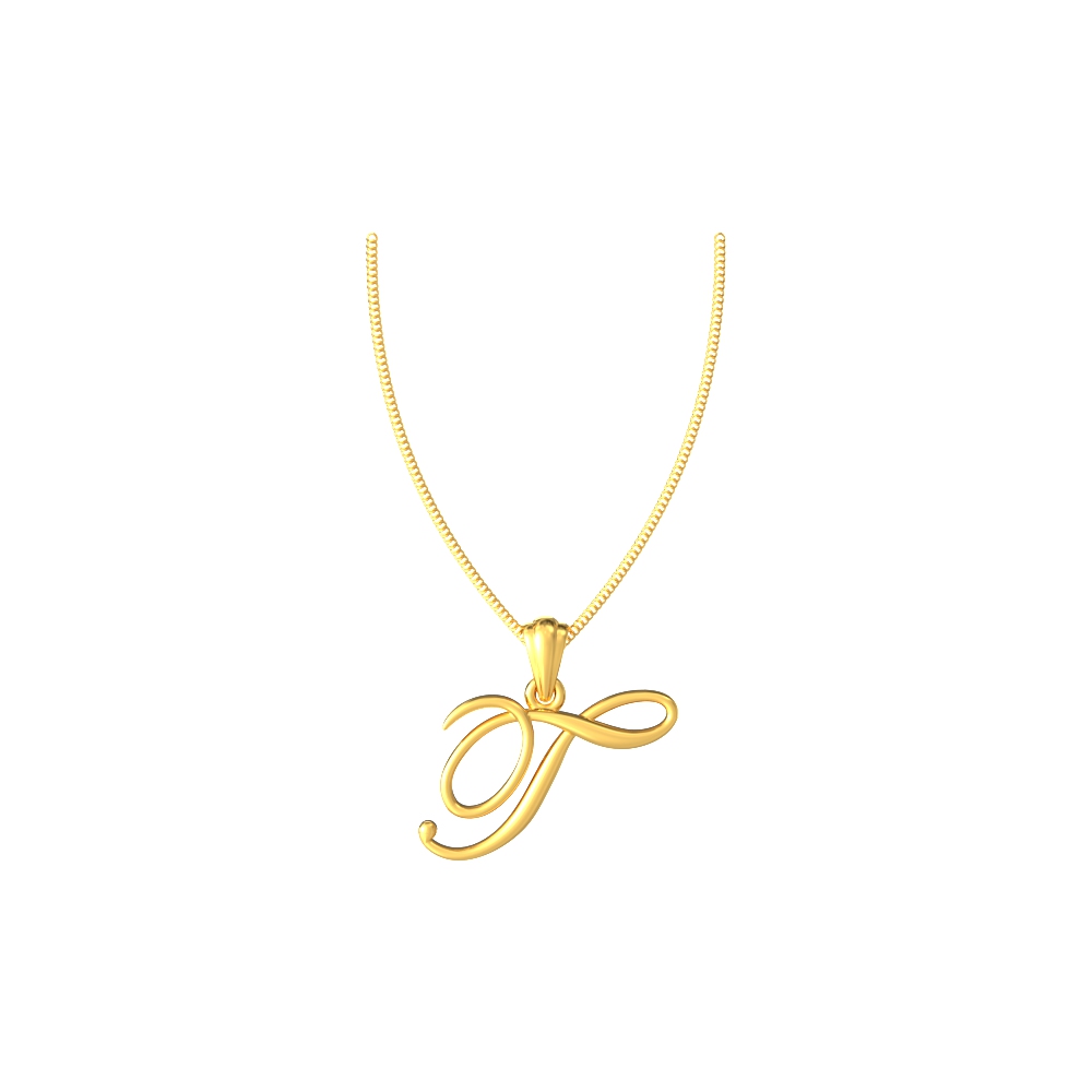 Trendy Gold T Pendant