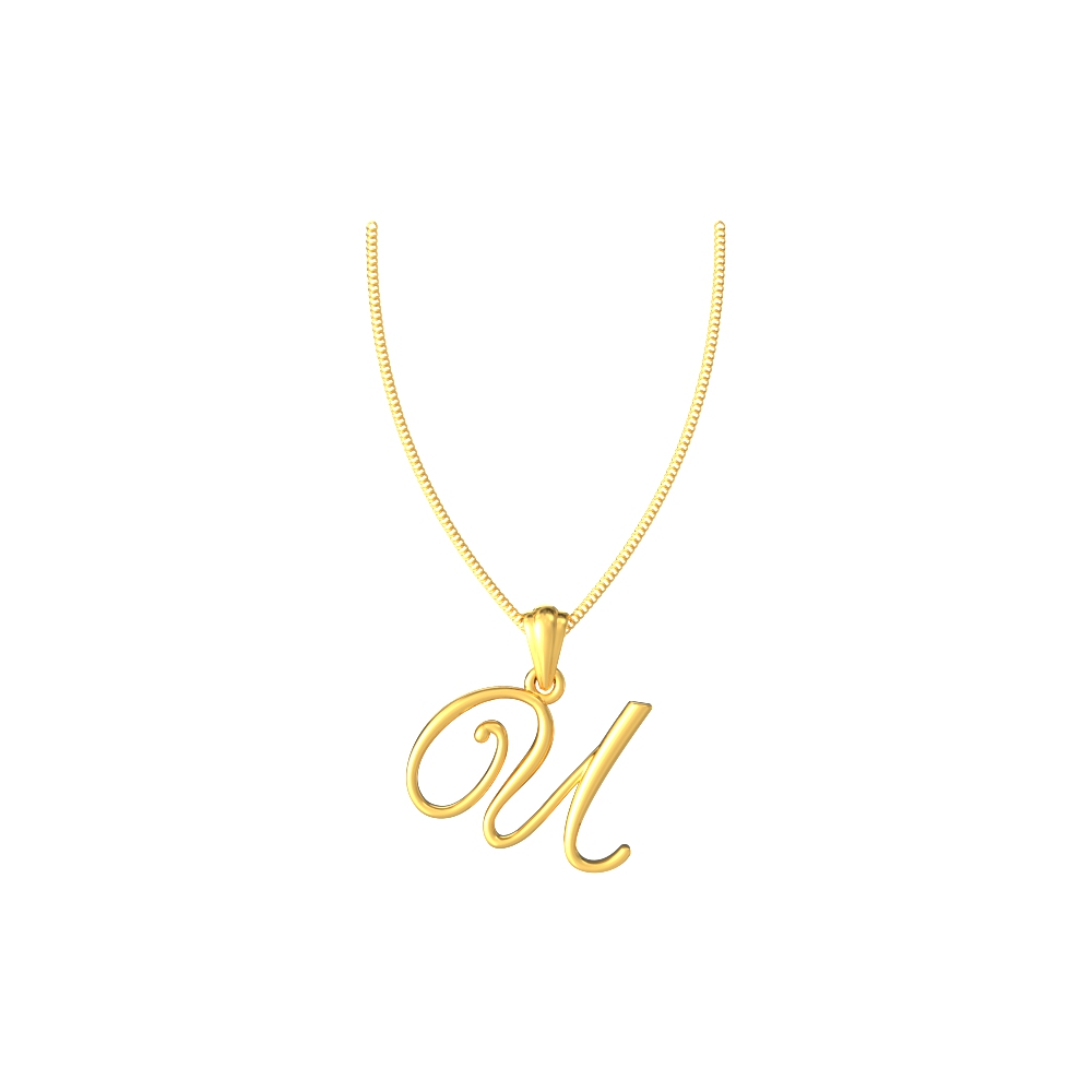 Unique Gold U Pendant