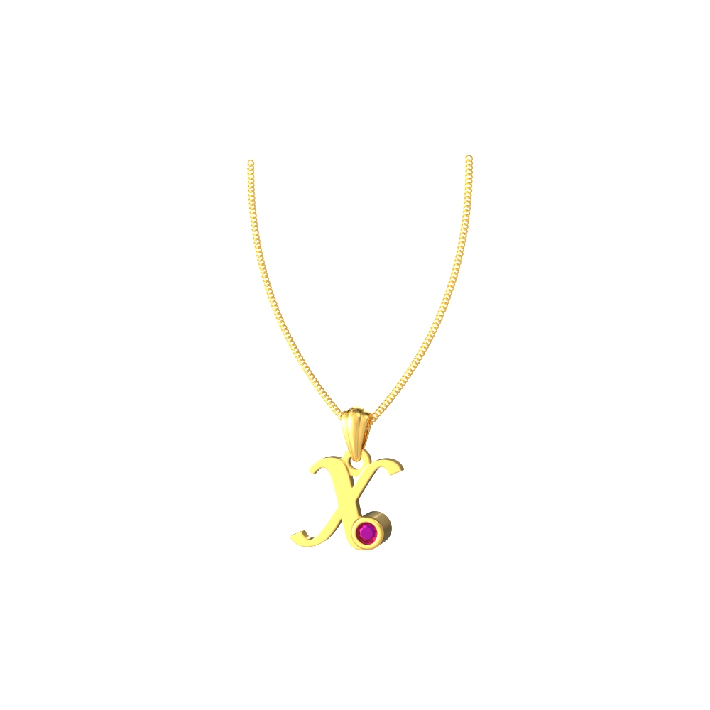 X Initial Pendant with Gemstone Chennai