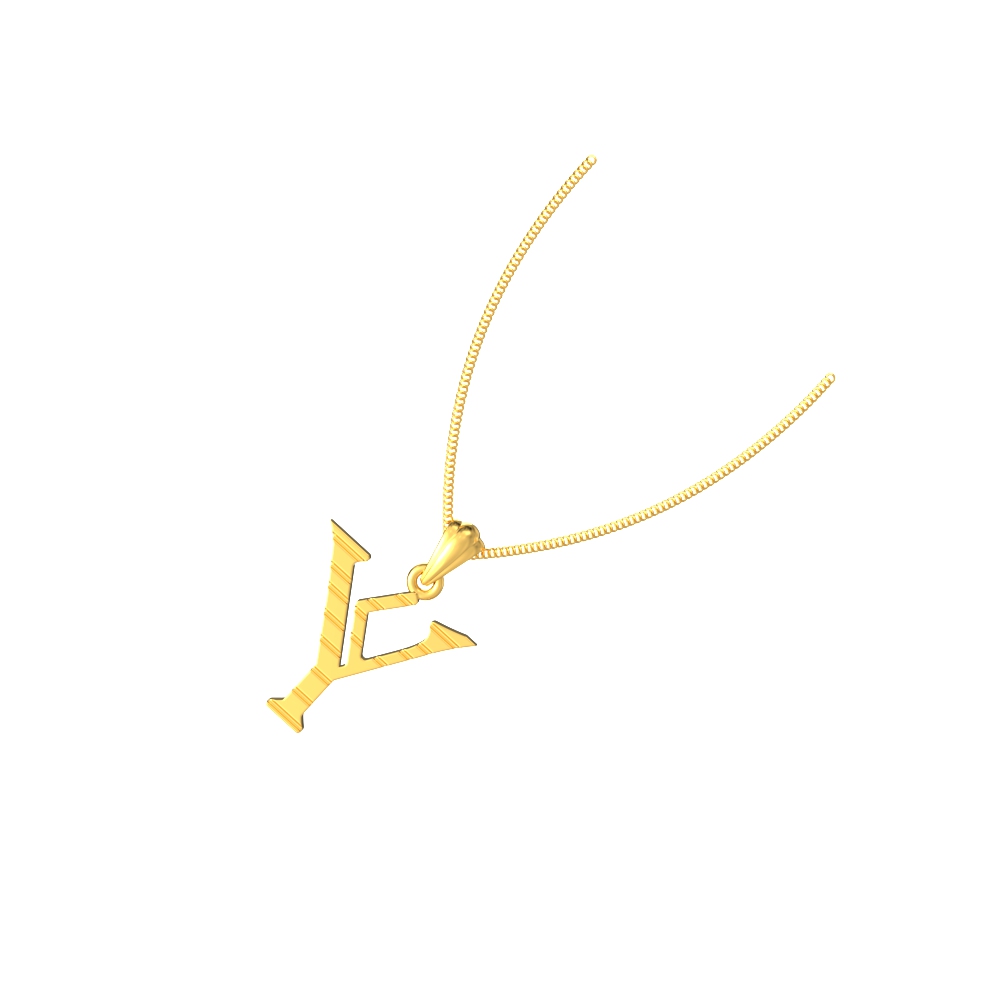 Y initial alphabet gold pendant"