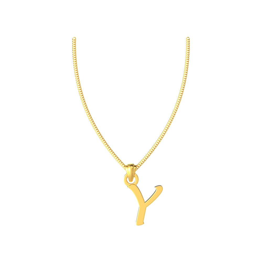 Yearning gold Y pendant