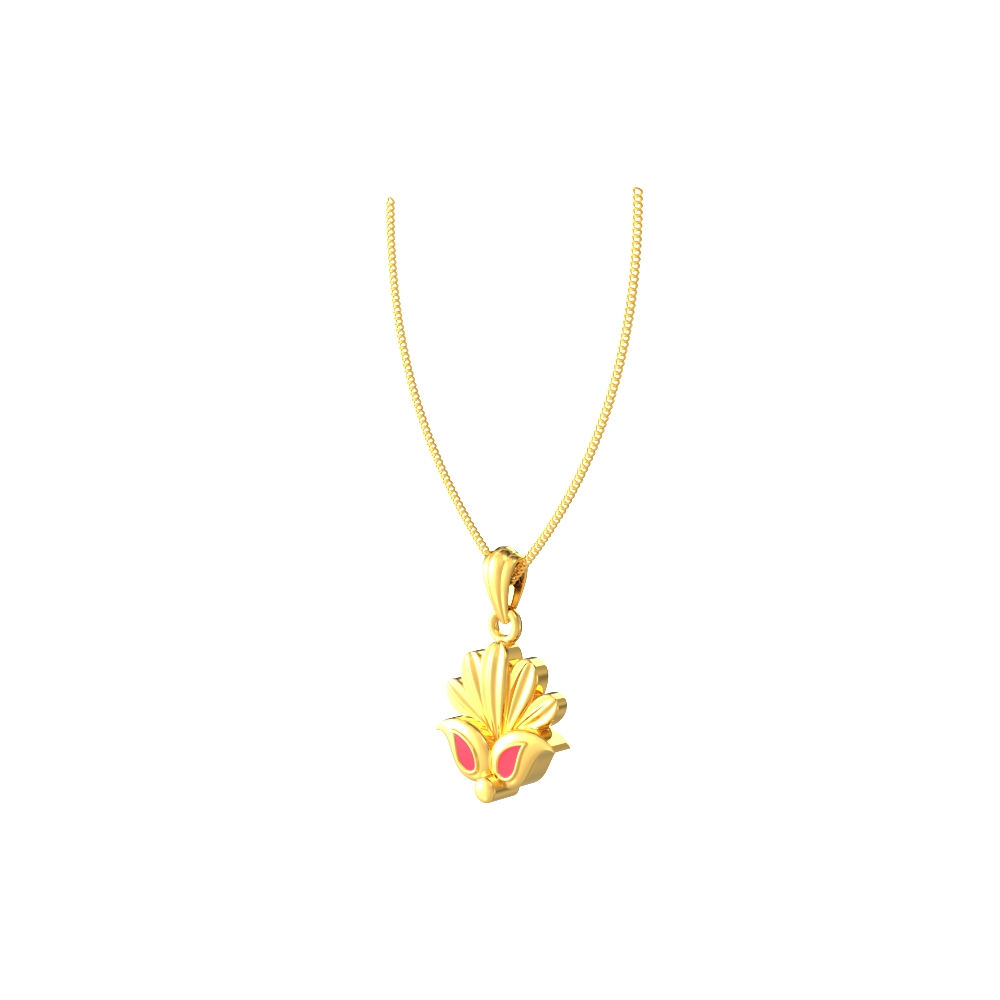 Beautiful gold blossom bloom flower pendant with intricate petals