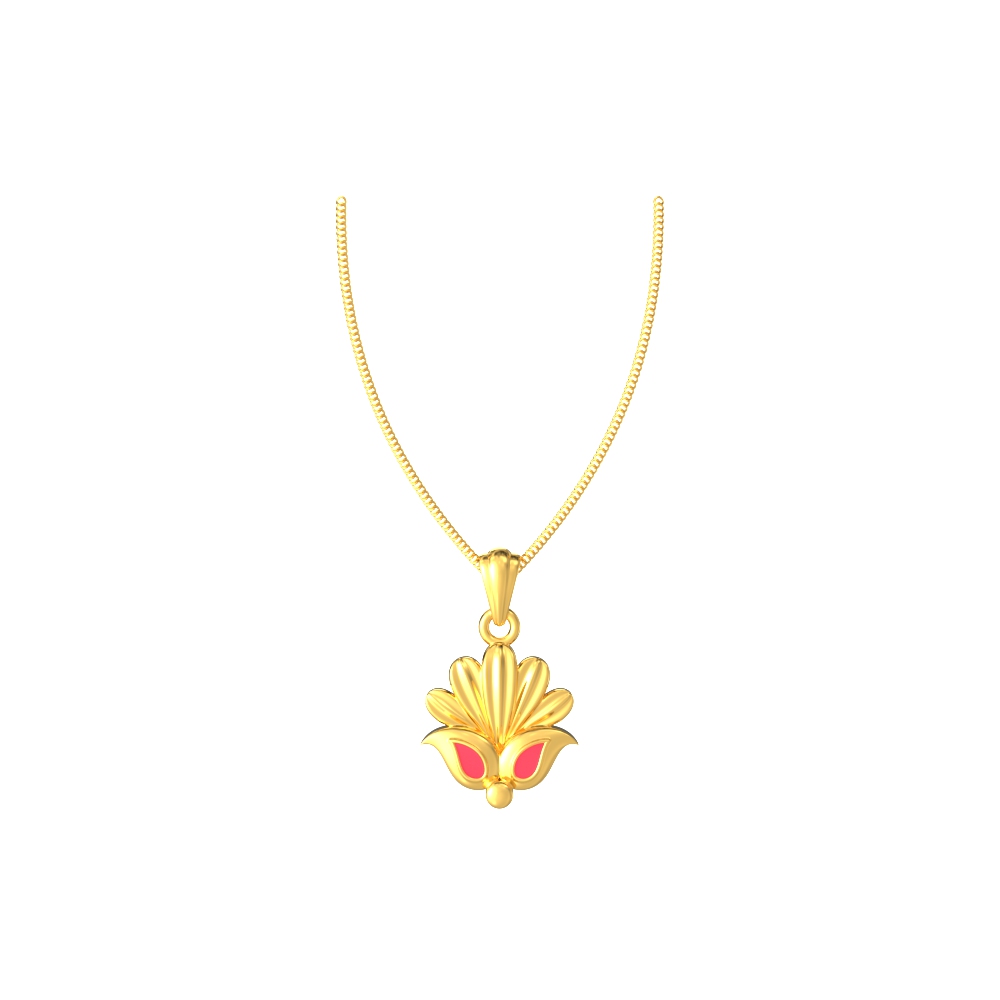 Beautiful gold blossom bloom flower pendant with intricate petals