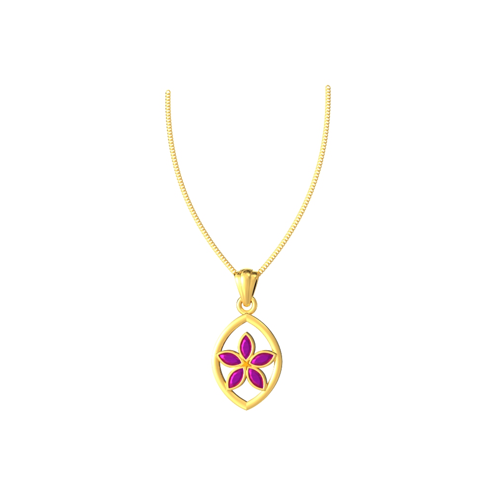 Fine gold pendant featuring a delicate blossom design, offering a subtle and graceful look