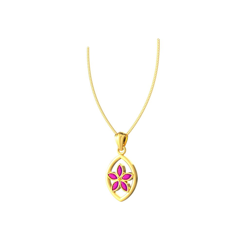 Fine gold pendant featuring a delicate blossom design, offering a subtle and graceful look