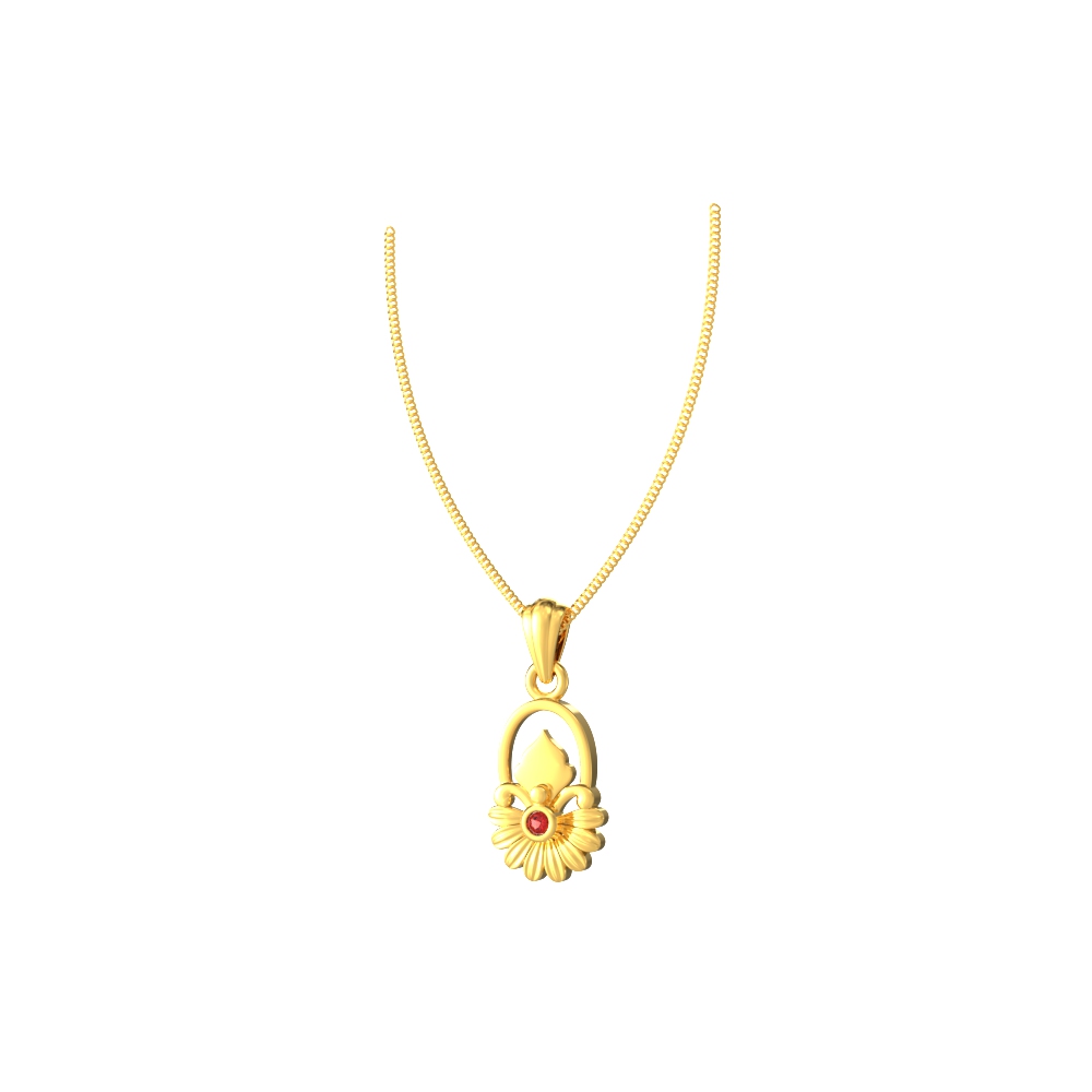 Fine gold pendant featuring a delicate blossom design, offering a subtle and graceful look