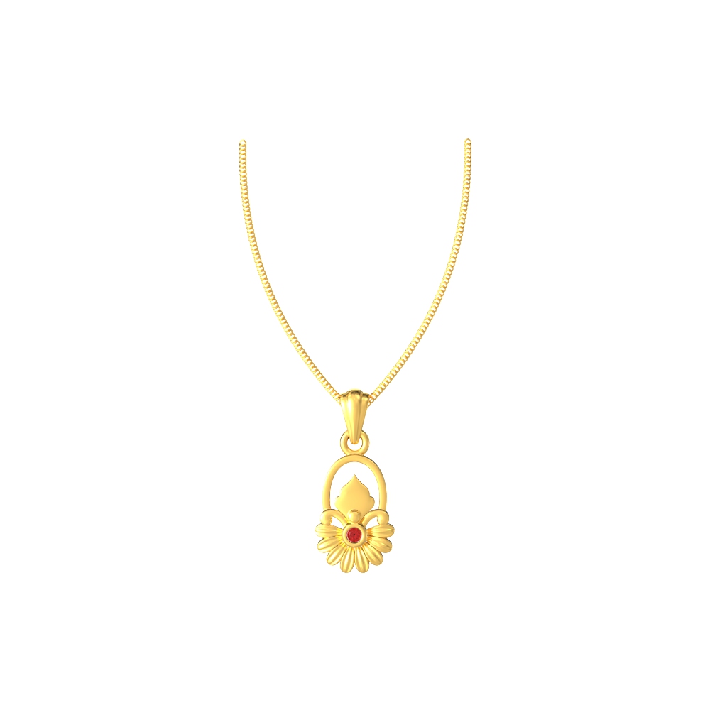 Fine gold pendant featuring a delicate blossom design, offering a subtle and graceful look