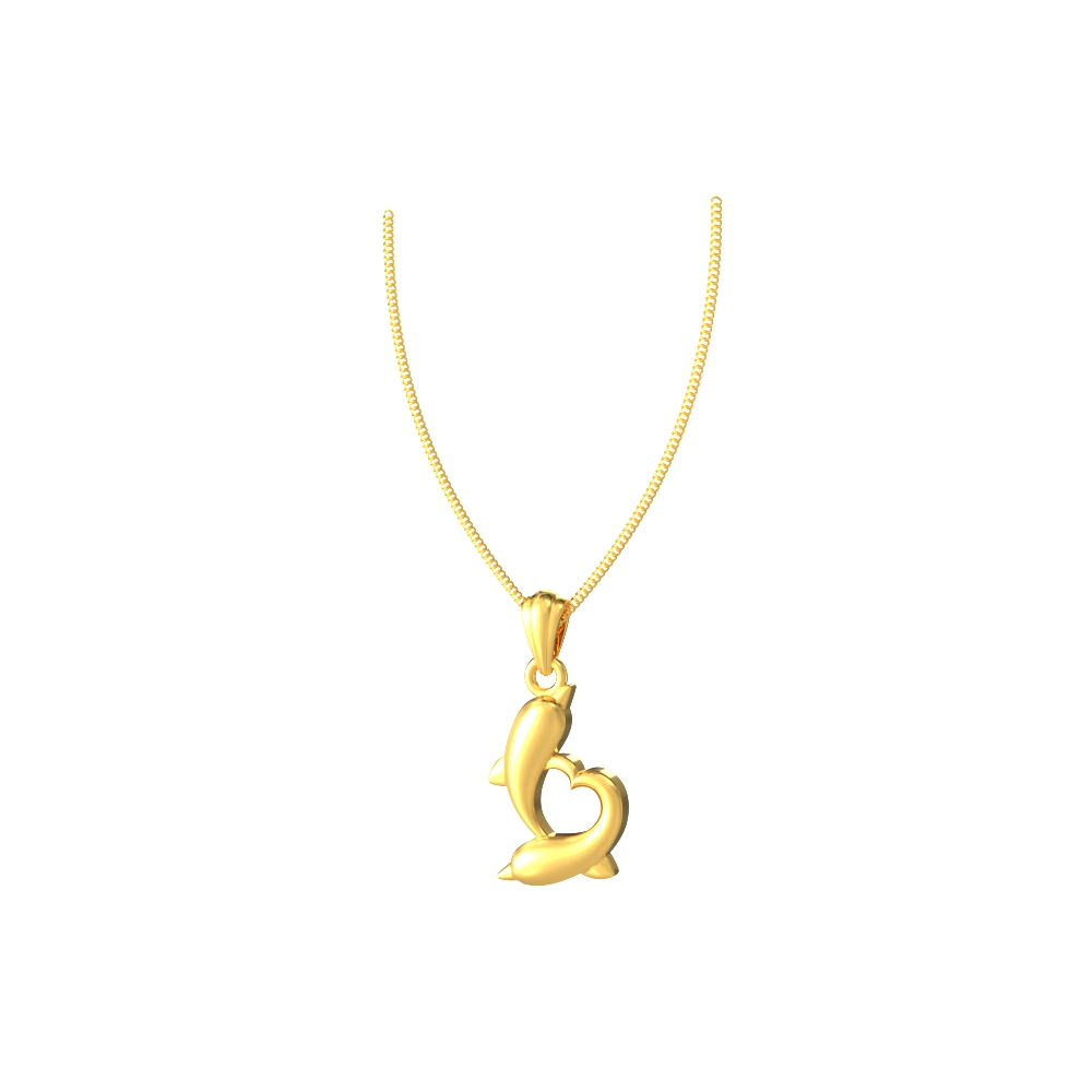 Elegant double fish pendant charm in gold, symbolizing balance and harmony