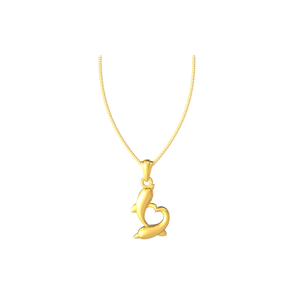 Elegant double fish pendant charm in gold, symbolizing balance and harmony