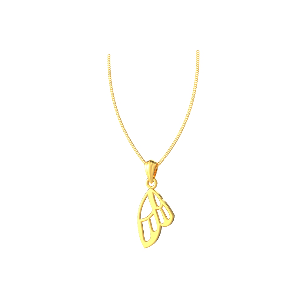 Graceful gold fluttering butterfly necklace with intricate wing design