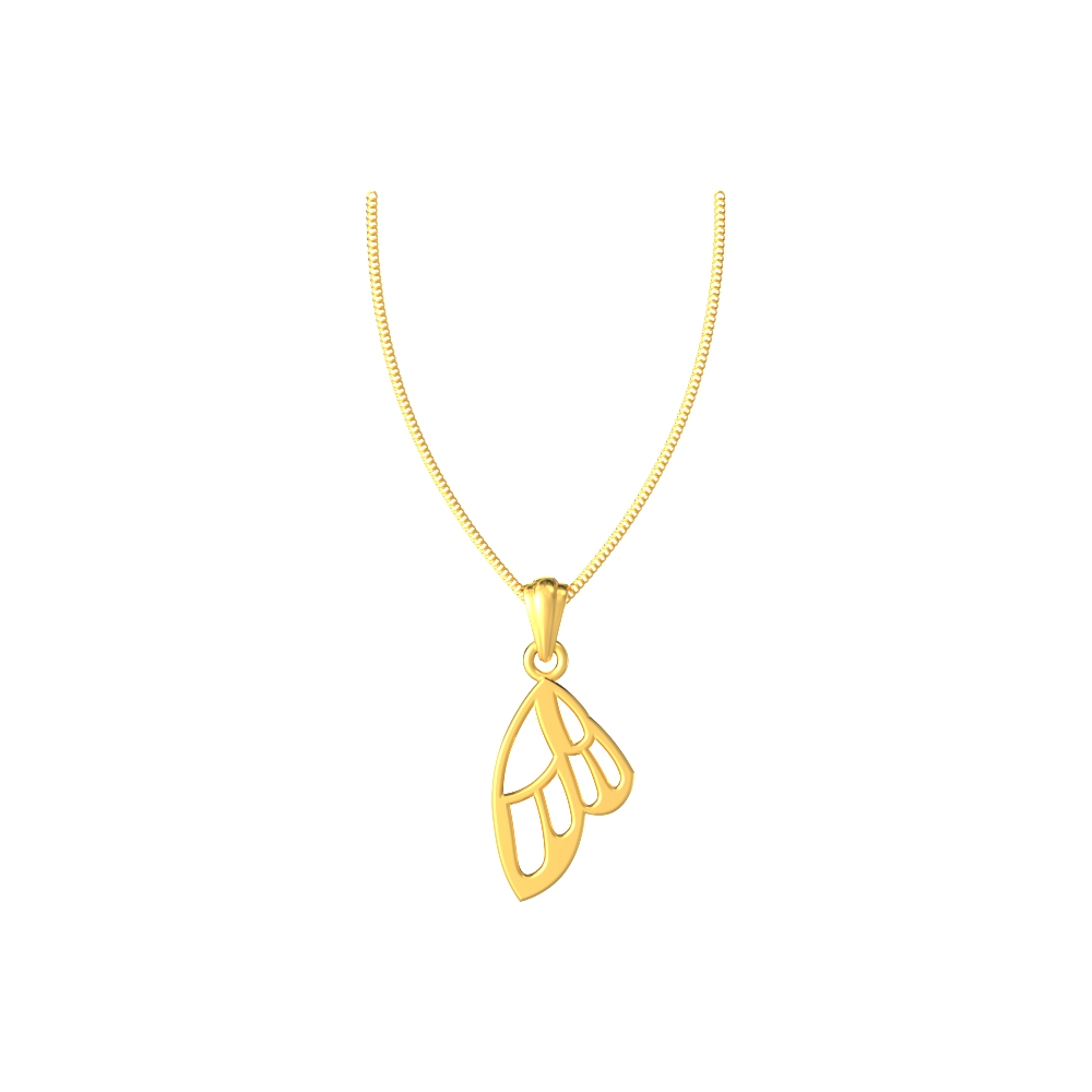 Graceful gold fluttering butterfly necklace with intricate wing design