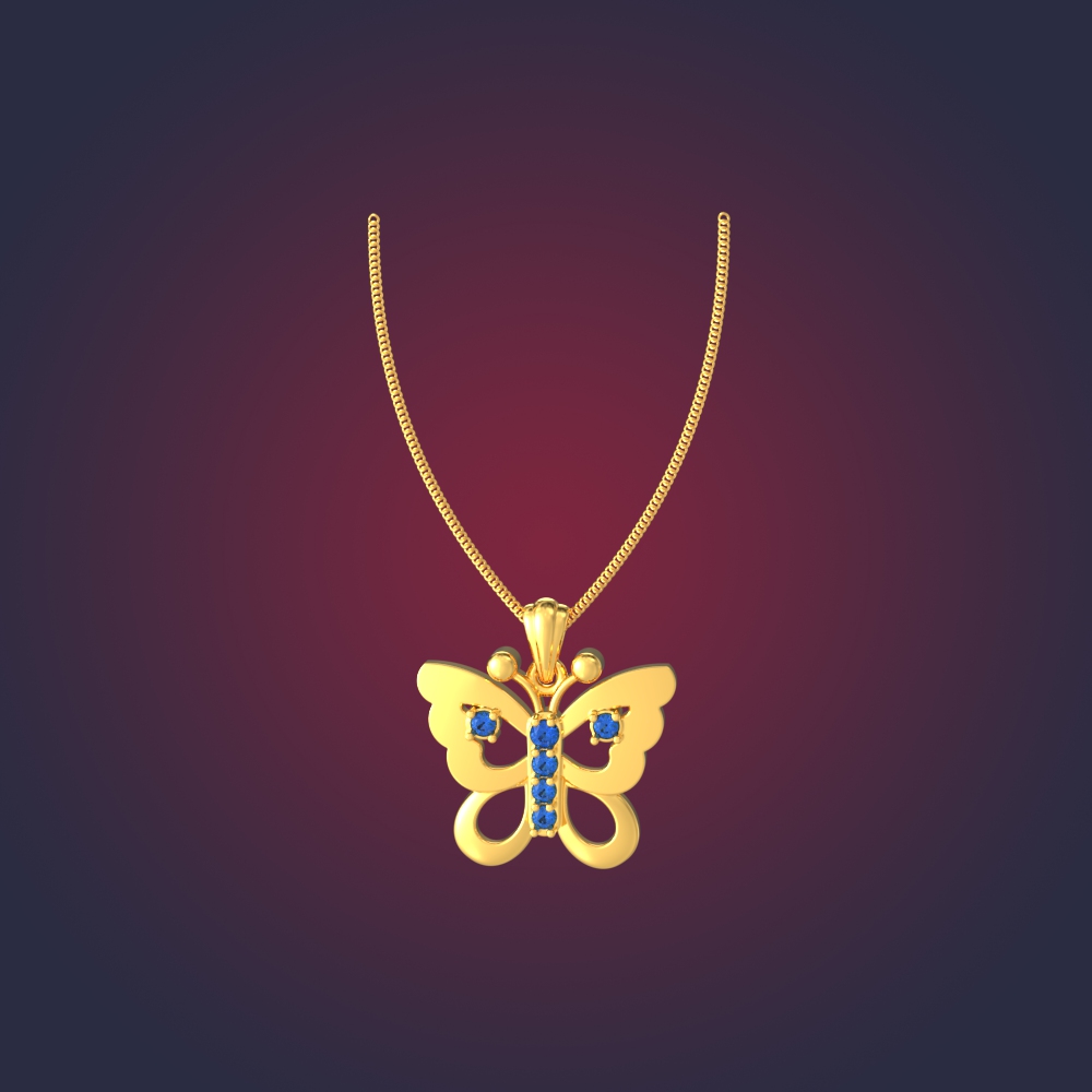 Gold Butterfly Pendant Necklace