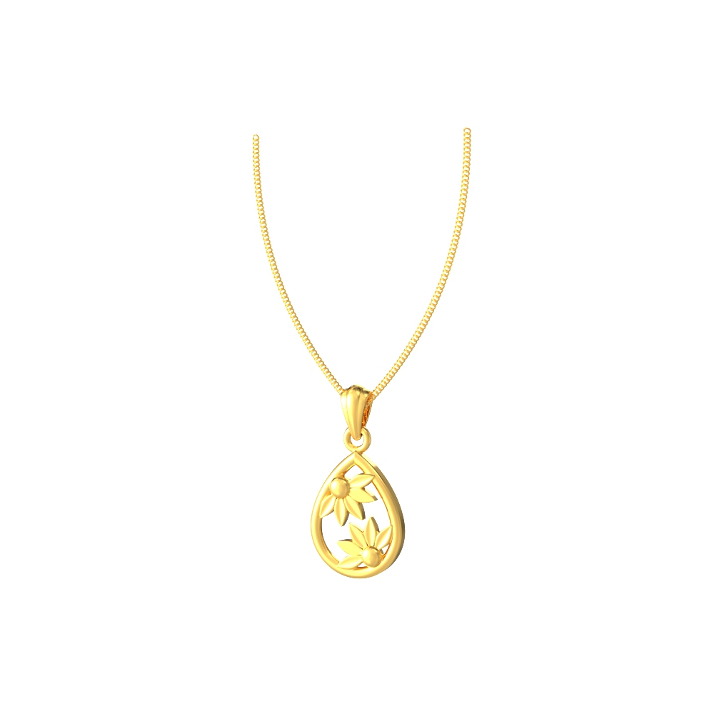 Elegant golden blossom pendant necklace with a radiant floral design