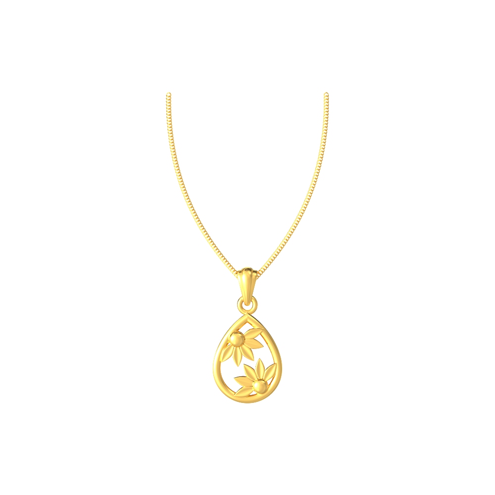 Elegant golden blossom pendant necklace with a radiant floral design