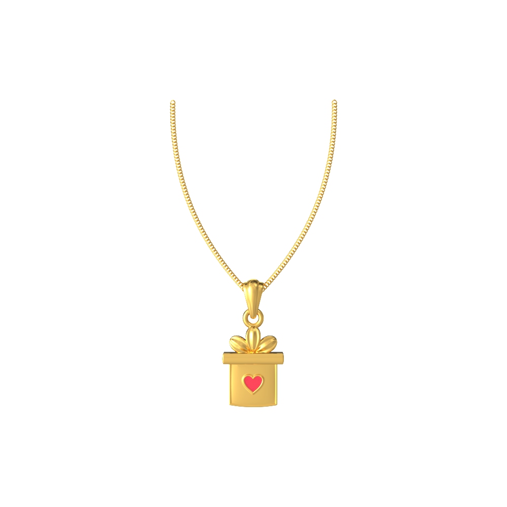 Sweet gold pendant featuring a little heart design, perfect for a touch of love and affection