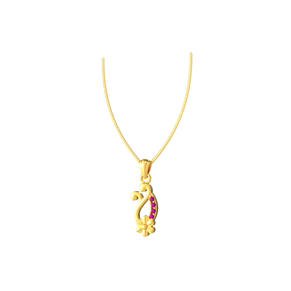 Sleek gold pendant with a modern floral design, ideal for a contemporary and stylish accessory