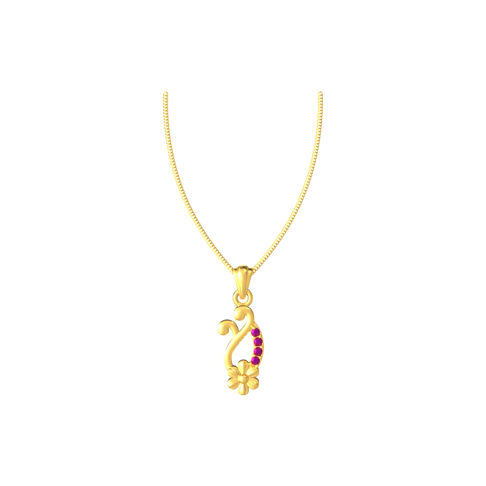 Sleek gold pendant with a modern floral design, ideal for a contemporary and stylish accessory