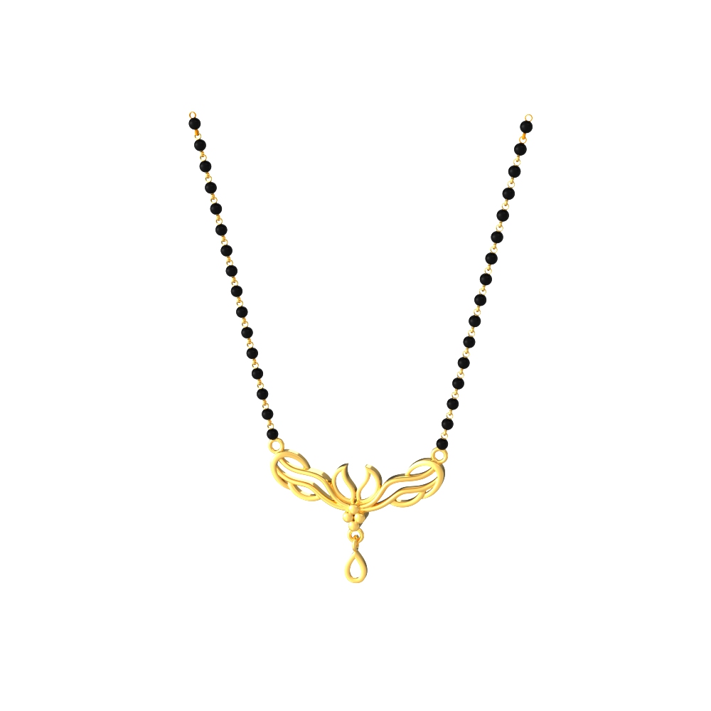 Stylish gold mangalsutra with a contemporary pattern design, ideal for modern aesthetics