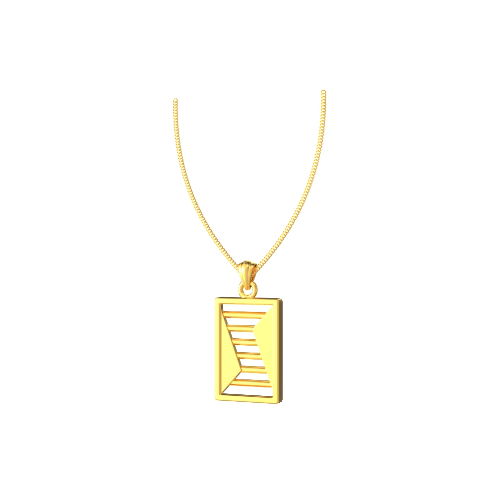 Elegant square pendant with a sleek design, ideal for adding a touch of refinement to any outfit