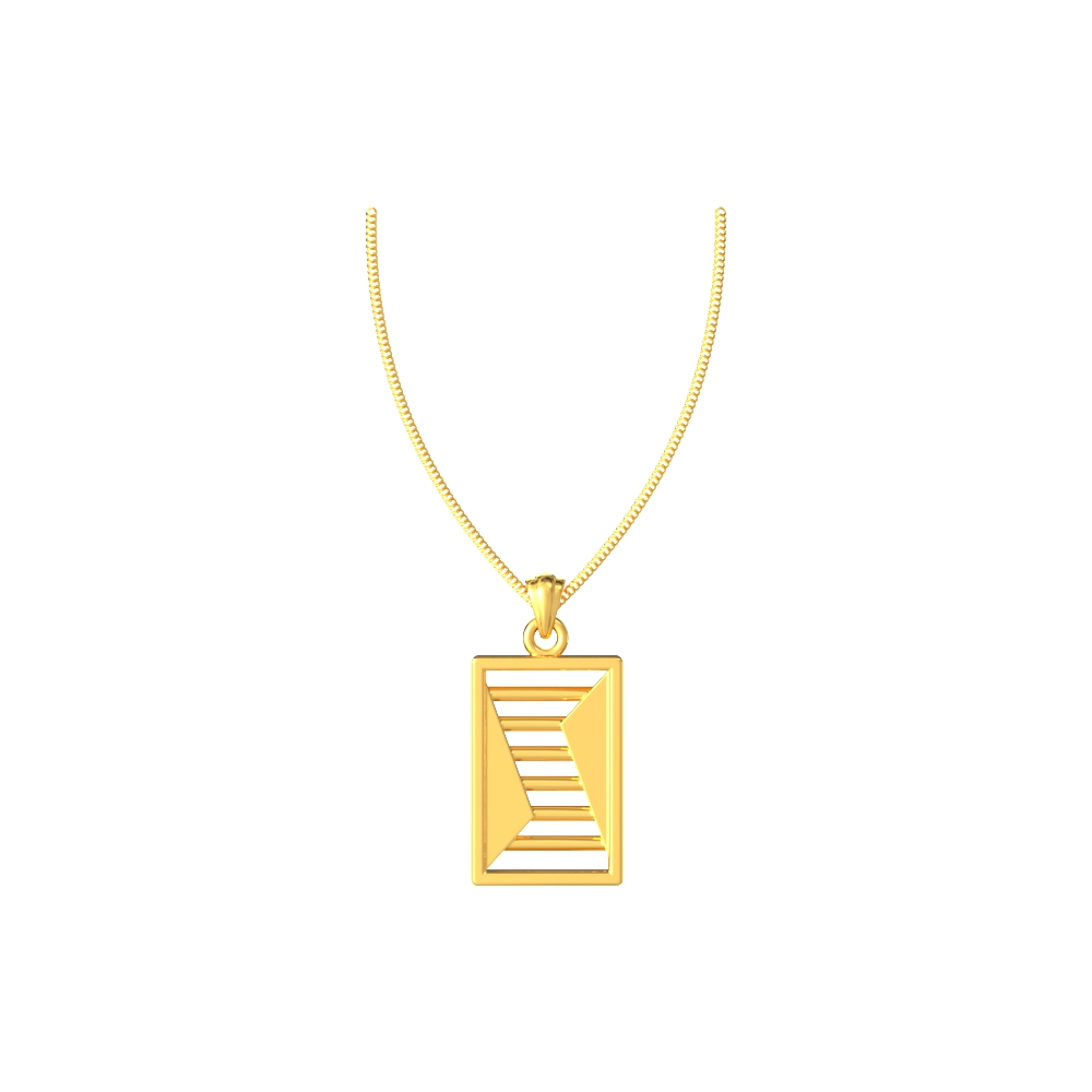 Elegant square pendant with a sleek design, ideal for adding a touch of refinement to any outfit