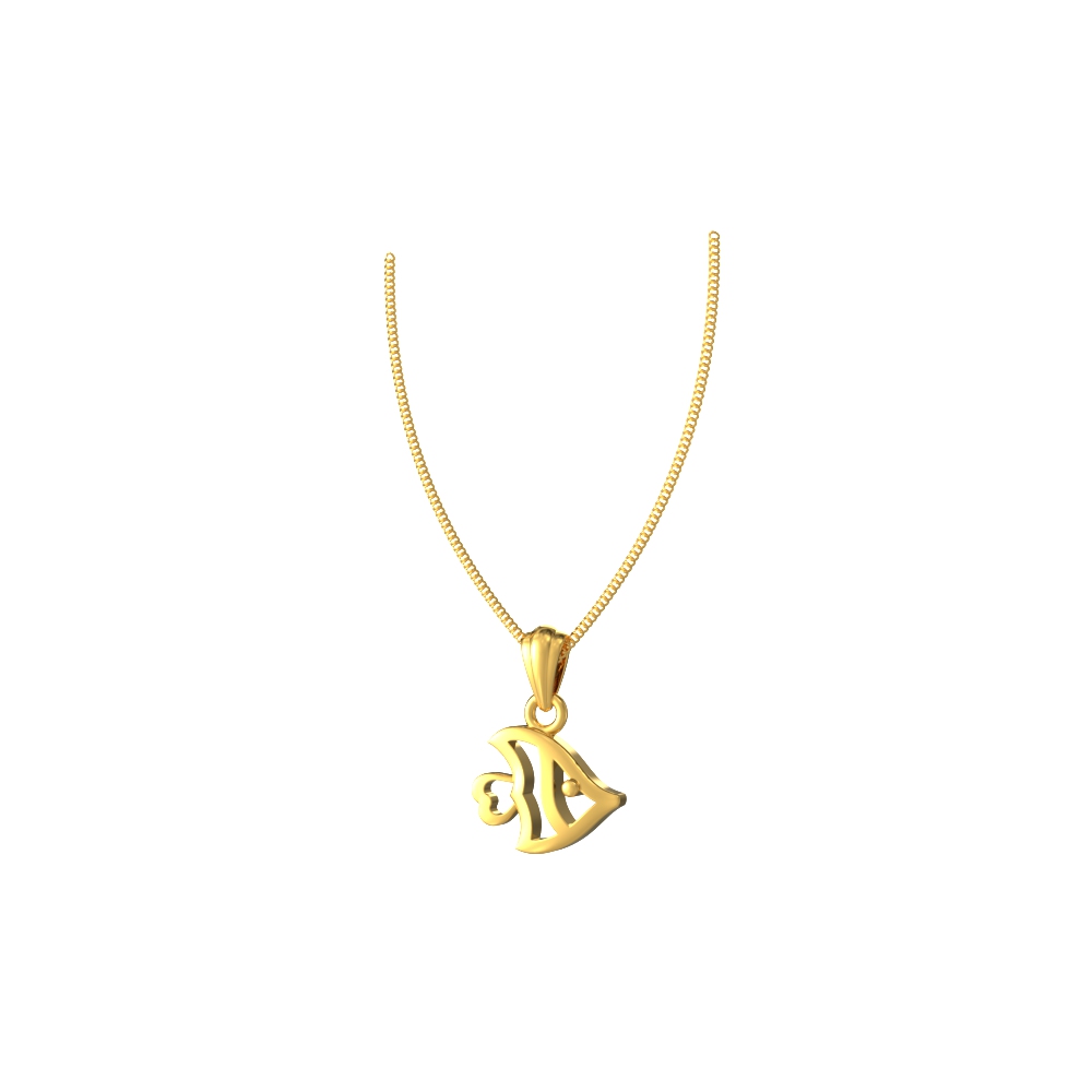 Cute tiny gold fish pendant charm with minimalist detailing