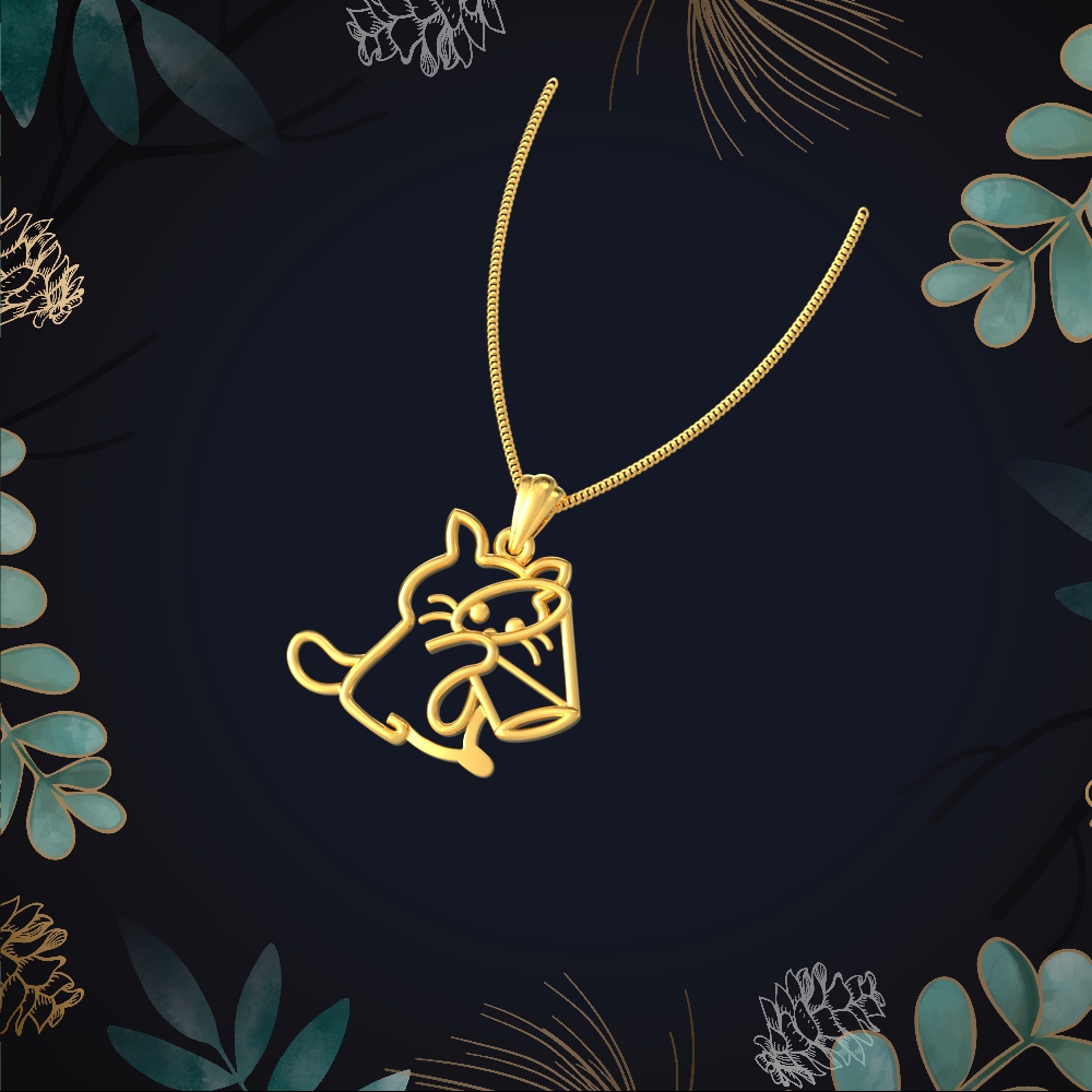 Adorable Cat Gold Pendant Chennai