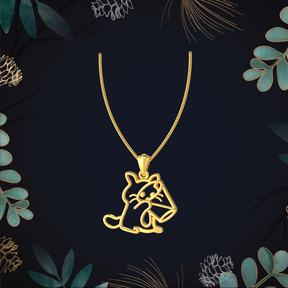 Adorable Cat Gold Pendant