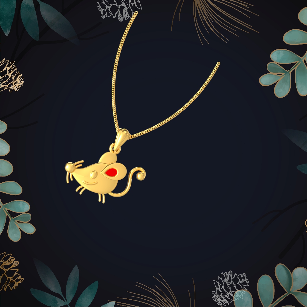 Adorable Gold Mouse Pendant Chennai